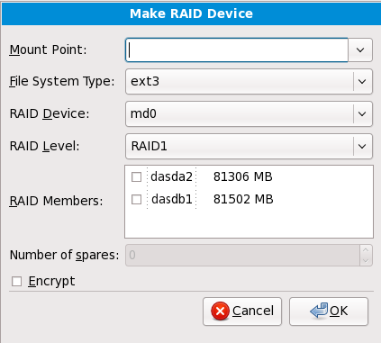 Create a RAID device