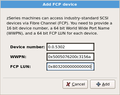 Añadir Dispositivo FCP