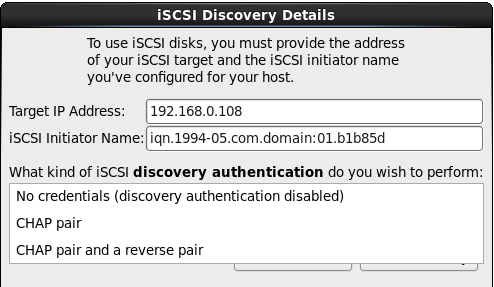 Autenticación de detección de iSCSI