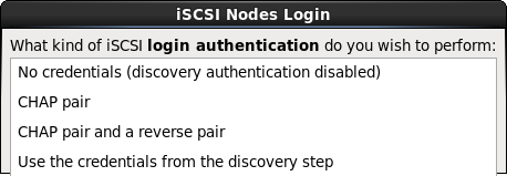 Autenticación de sesión iSCSI