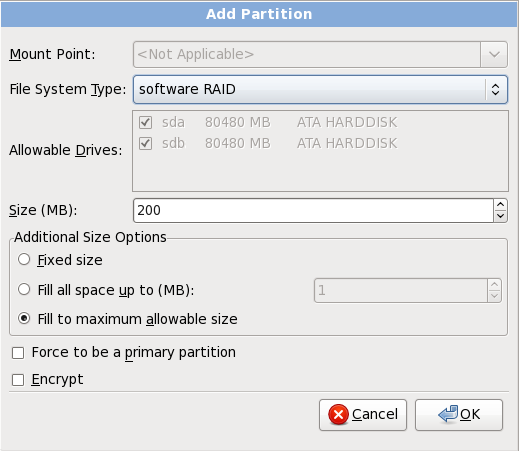 Créer une partition RAID logiciel