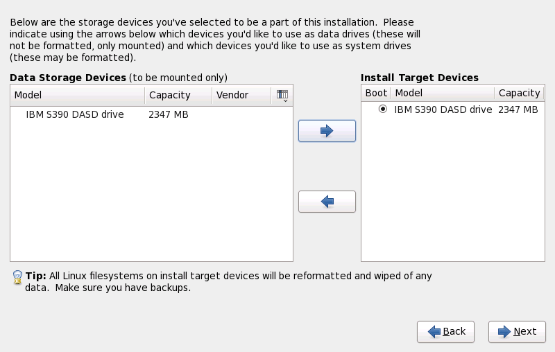 Asegnare i dispositivi di storage