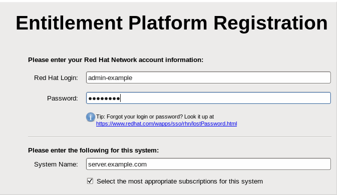 Registrazione piattaforma di entitlement