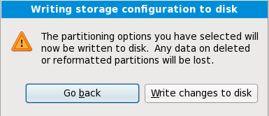 Scrittura configurazione dello storage sul disco