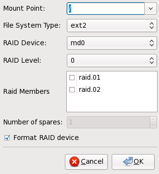 创建软件 RAID 设备