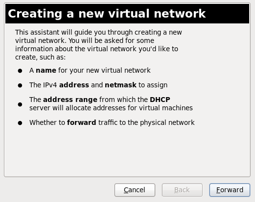Creating a new virtual network