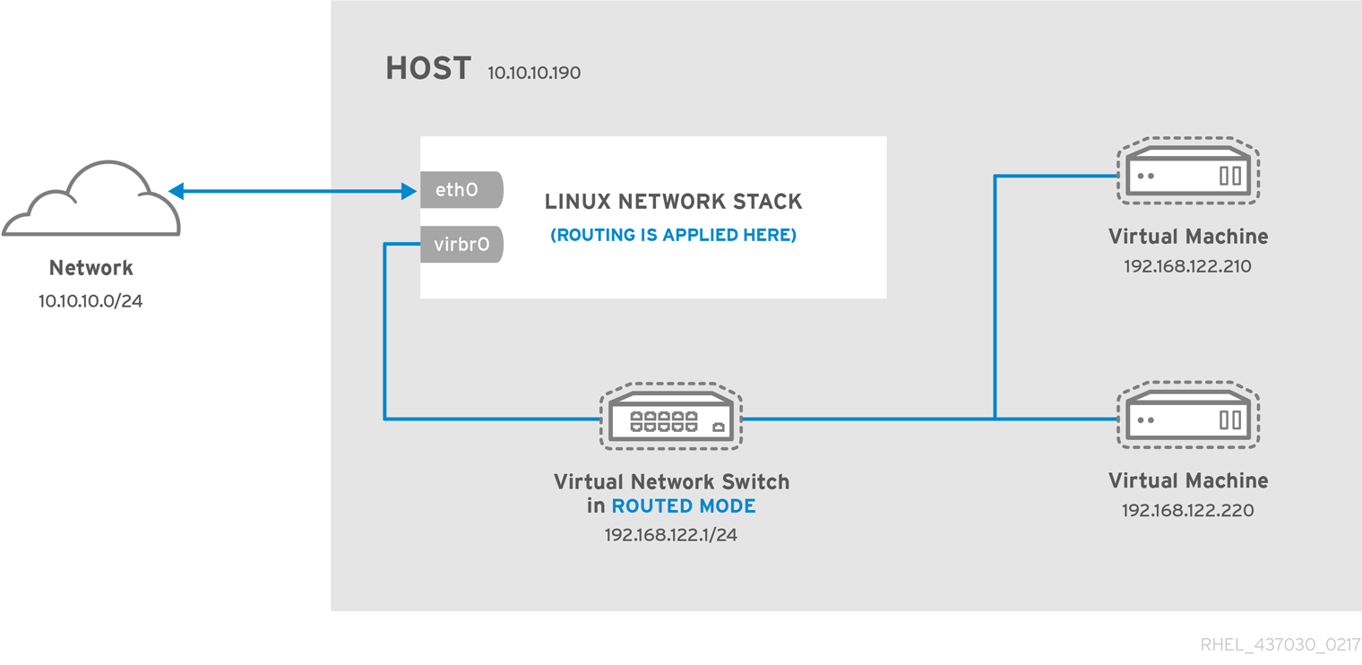 Virtual network switch in routed mode