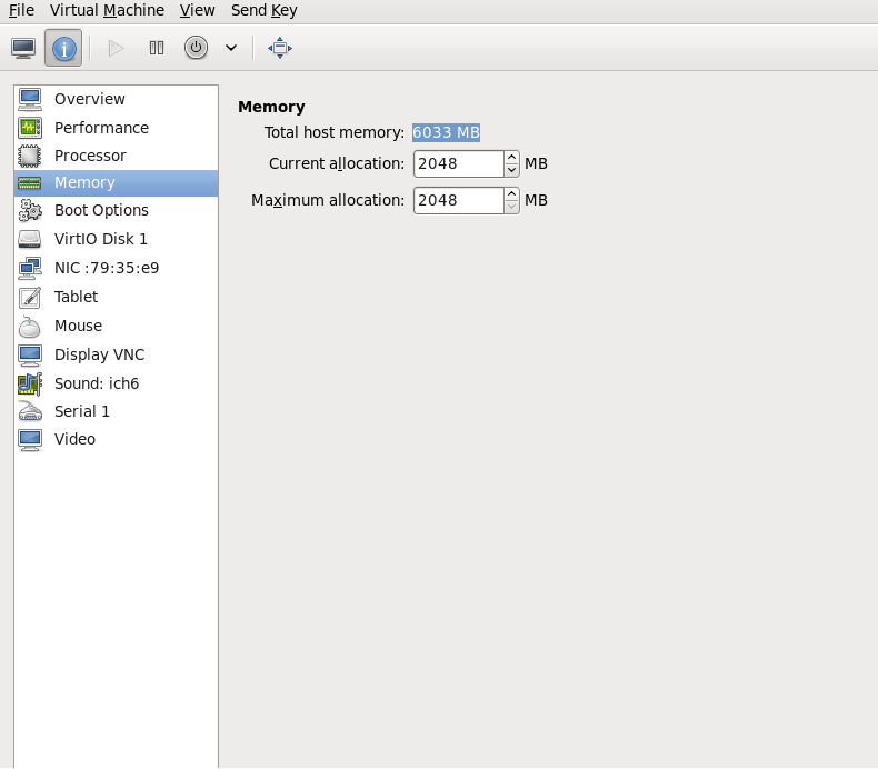 Displaying memory allocation