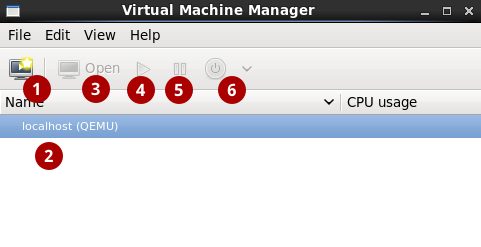 The Virtual Machine Manager interface