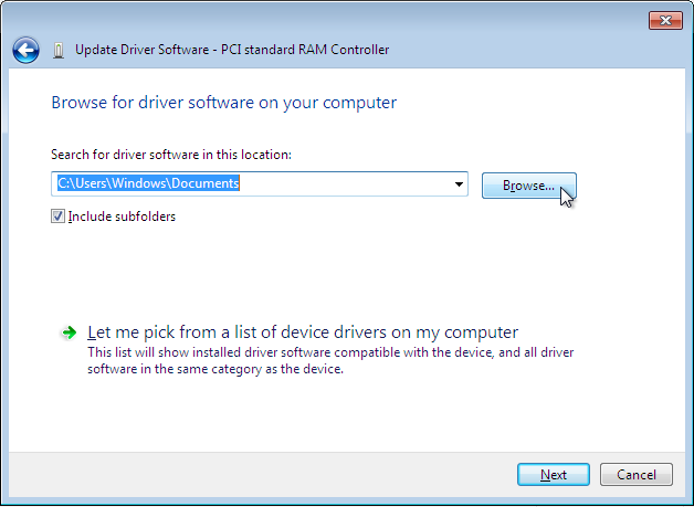 The driver update wizard.