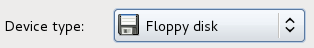 The Device type field, set to Floppy Disk.