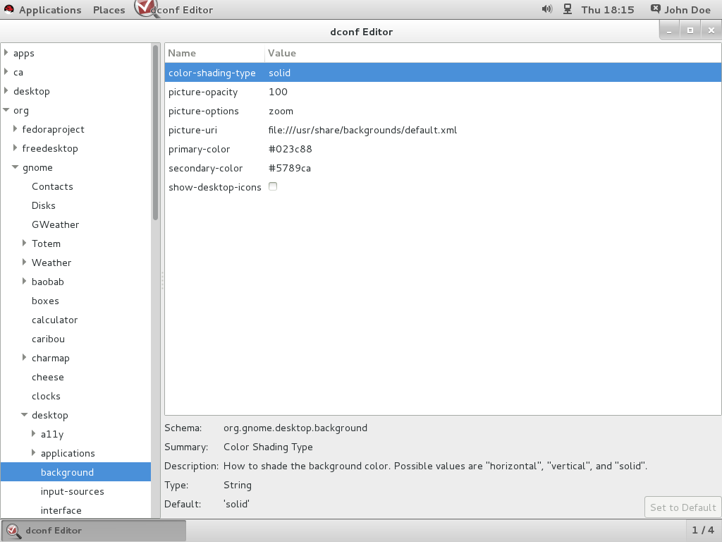 org.gnome.destop.background GSettings キーを表示する dconf-editor