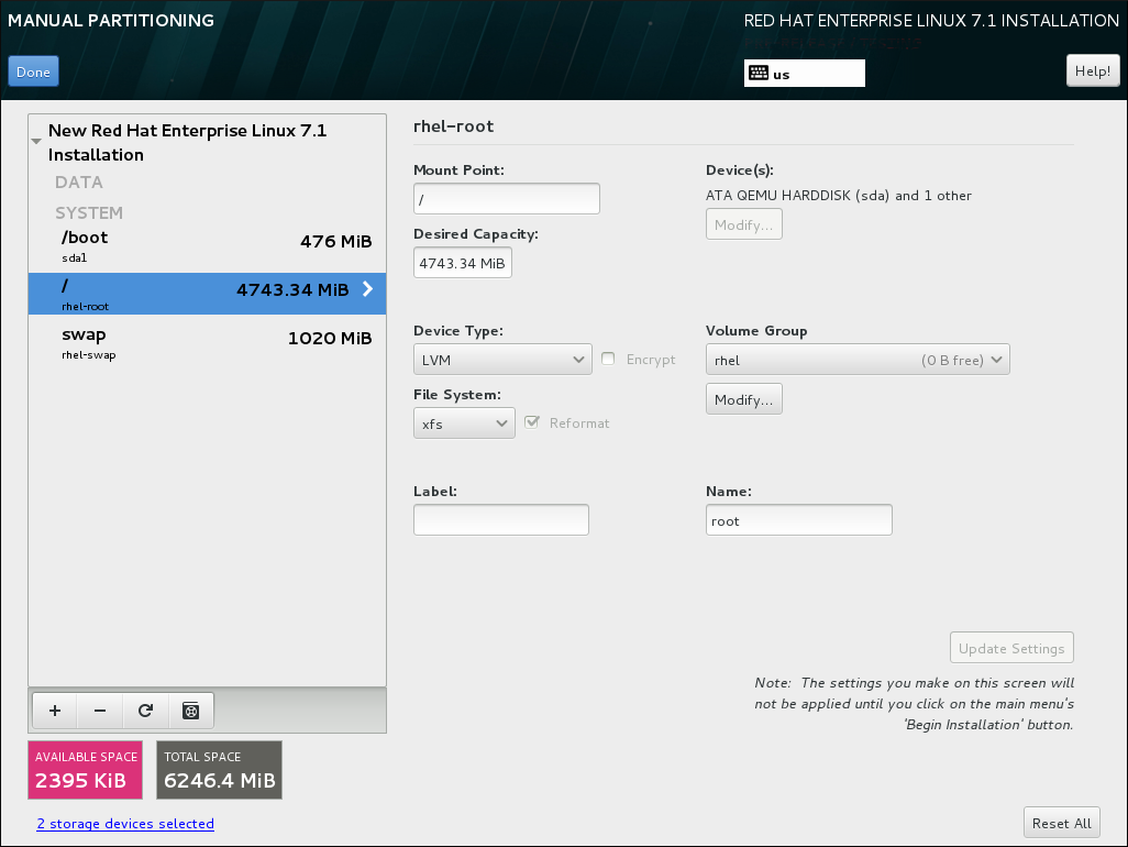 Customizing Partitions