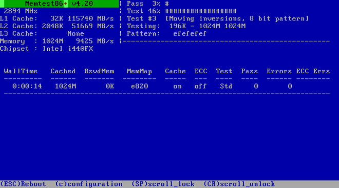 Memory Check Using Memtest86+