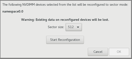 Reconfigure NVDIMM