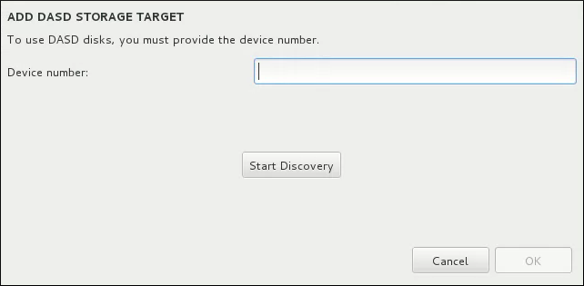 Add DASD Storage Target