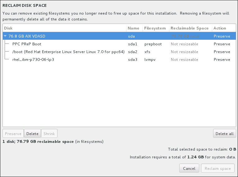 Reclaim Disk Space from Existing File Systems