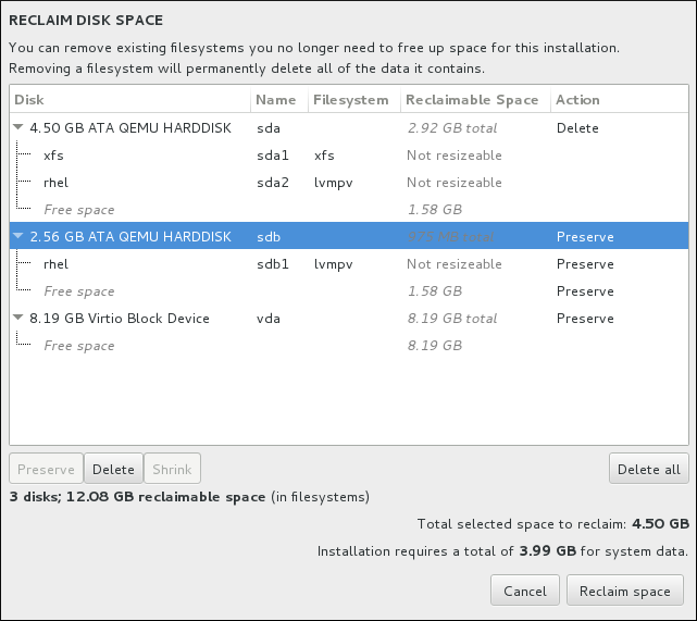 rhel 7 disk management