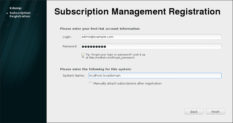 Registro de administración de suscripciones