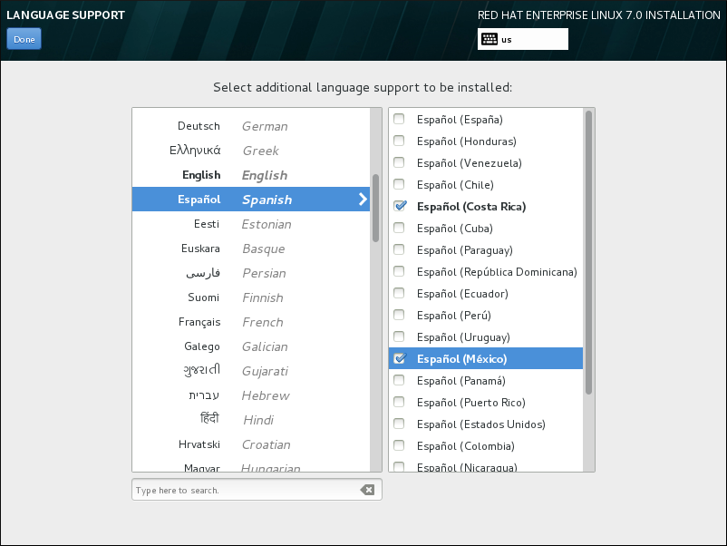 Configuration de la prise en charge des langues