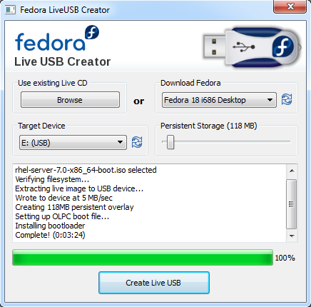 Fedora LiveUSB Creator