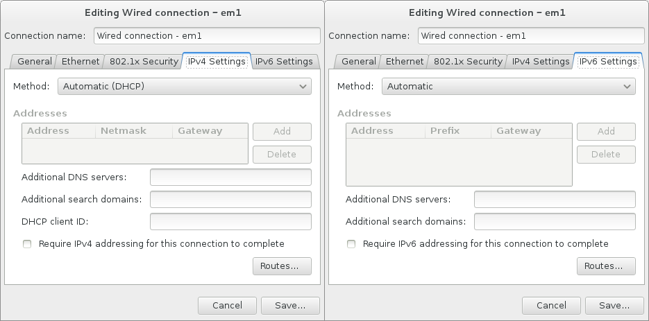 Configurações de Protocolo IP