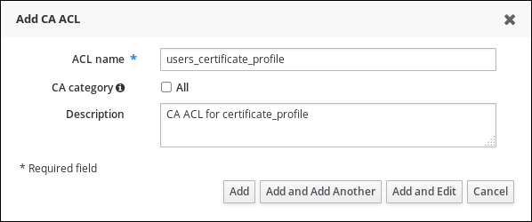 Adding a New CA ACL