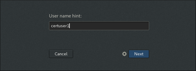 User name hint in the Gnome Desktop Manager