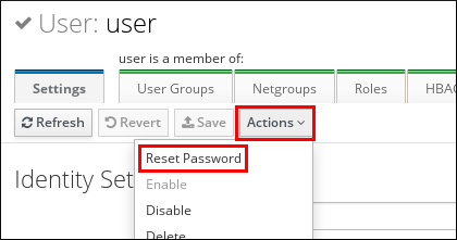 Resetting Password