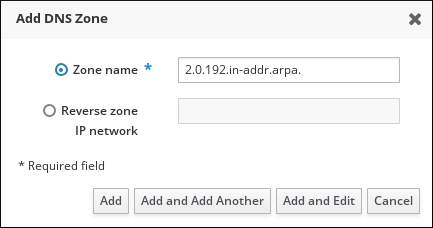 Creating a Reverse Zone by Name