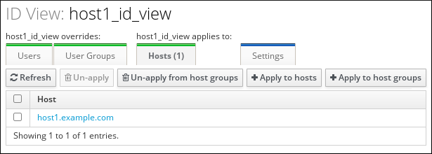 Listing Hosts to Which an ID View Applies