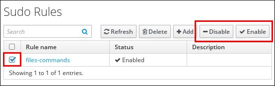 Disabling or Enabling a sudo Rule