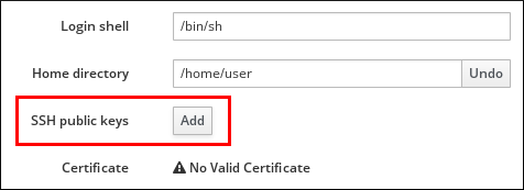 アカウント設定の SSH 公開鍵