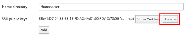 删除用户 SSH 公钥