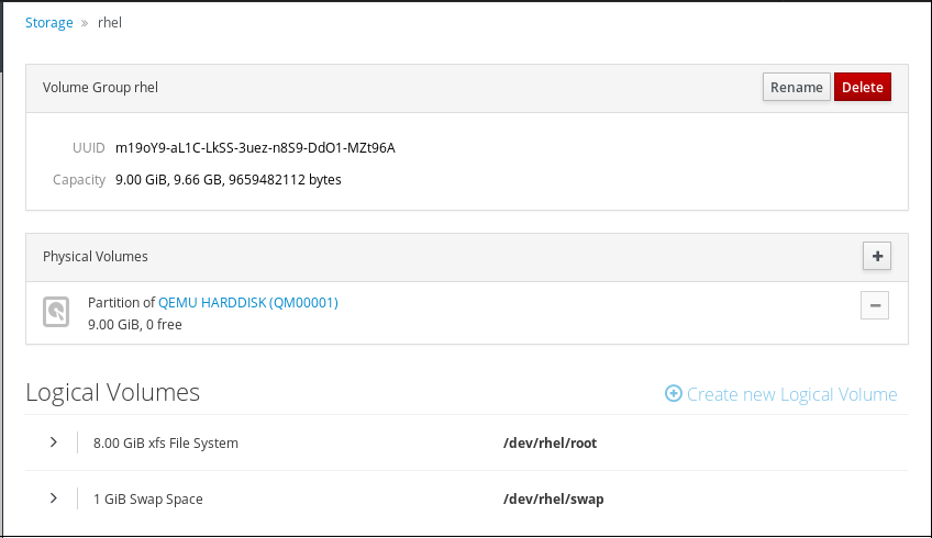 Chapter 6. Managing storage devices in the web console Red Hat