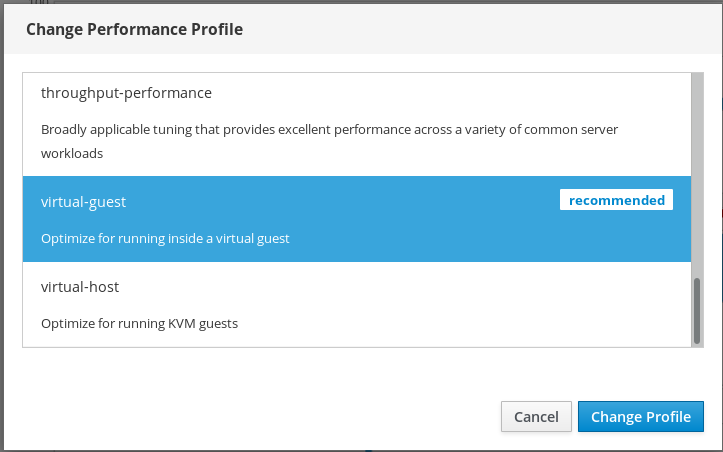 cockpit performance profile change