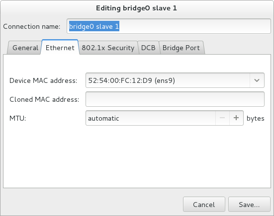 NetworkManager 图形用户界面添加网桥连接