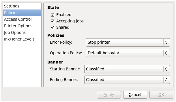 acl software how to change default printer