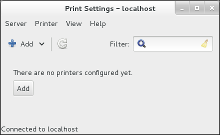 Print Settings configuration window
