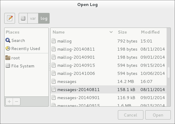 System Log - ajouter un fichier journal