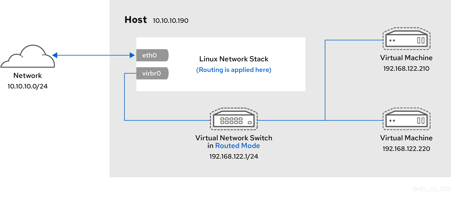 Virtual network switch in routed mode