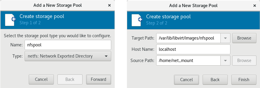 Add a new NFS-based storage pool example