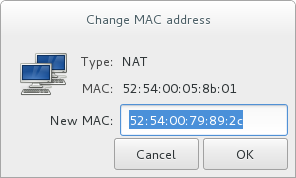 Change MAC Address ウィンドウ