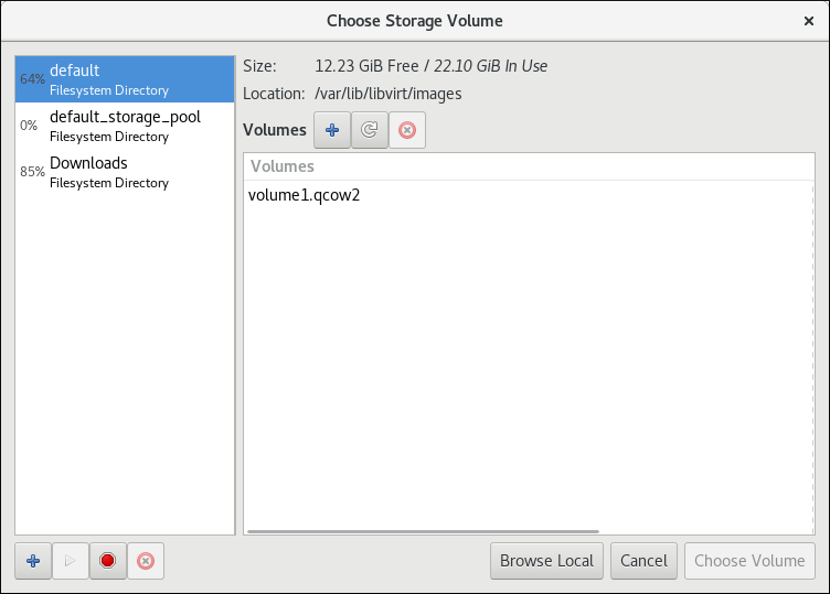 Select Storage Volume 窗口