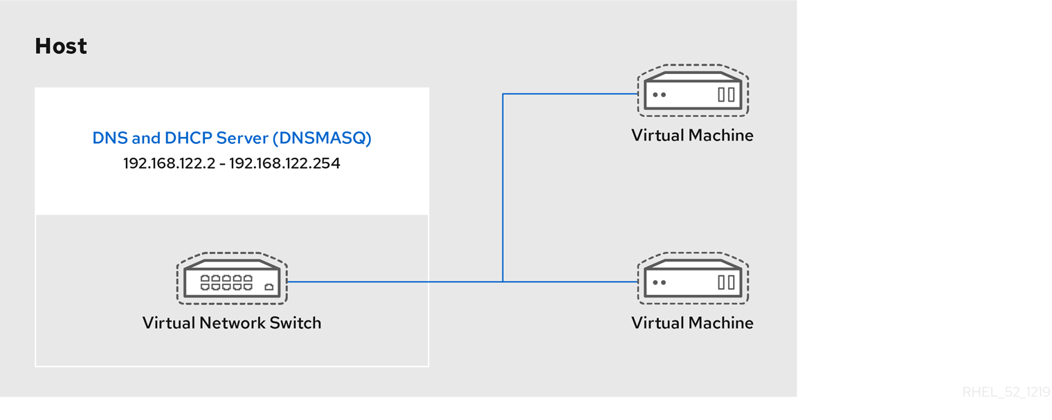 运行 dnsmasq 的虚拟网络交换机