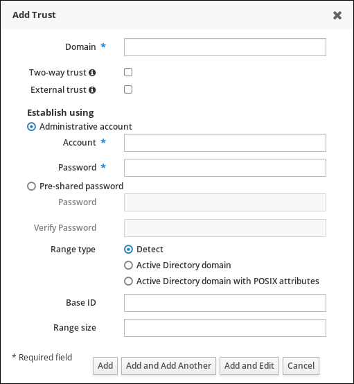 Adding a Trust in the Web UI