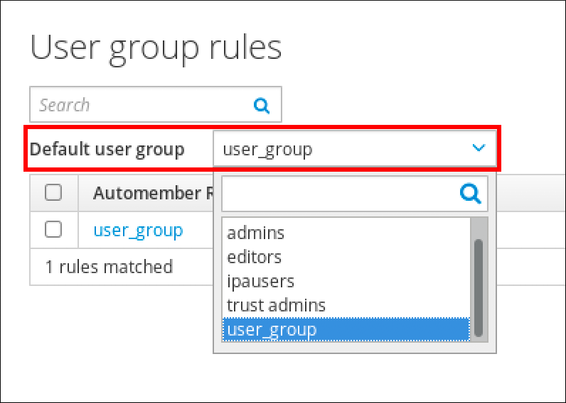 Setting a default user group