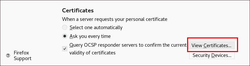 view certificates