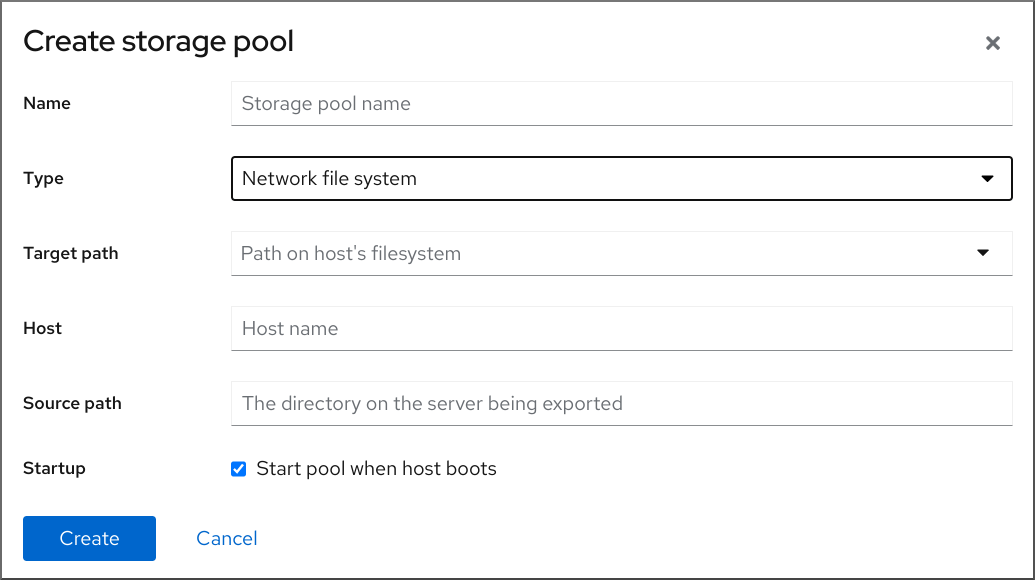 Image displaying the Create storage pool dialog box.