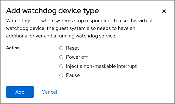 显示添加 watchdog 设备类型对话框的图像。